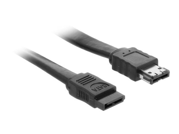 Delock - SATA til eSATA-kabel - Serial ATA 150/300/600 - SATA (R) rett til eSATA (R) - 1 m - svart