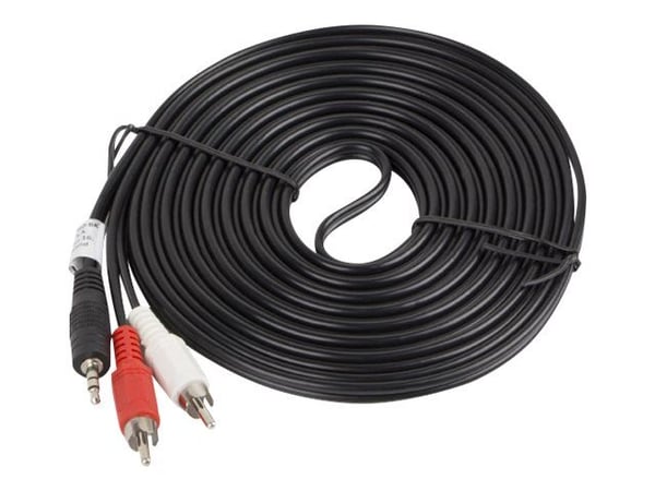 Lanberg - Lydkabel - mini-phone stereo 3.5 mm hann til RCA x 2 hann - 5 m - svart