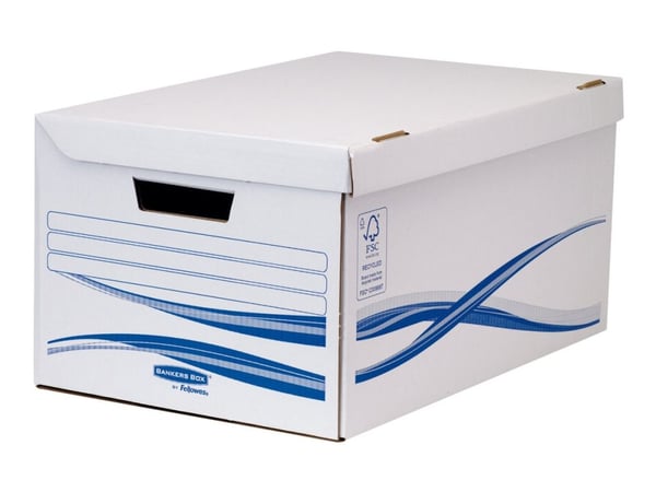 Bankers Box Basic Maxi A4+ - Boksfil - bokryggbredde: 80 mm - hvit (en pakke 6)