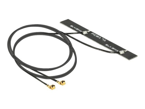 DeLOCK WLAN Twin Antenna - Antenni - 6,16 cm - Wi-Fi - 5 dBi - sisätiloissa - musta