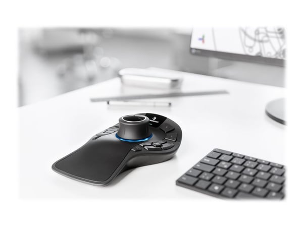 3Dconnexion SpaceMouse Pro Wireless - Bluetooth Edition - 3D-mus - ergonomisk - 15 knapper - trådløs - 2.4 GHz, Bluetooth, USB-C - USB trådløs mott...