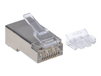 Intellinet RJ45 Modular Plugs Pro Line, Cat6A, STP, 3-prong, for solid & stranded wire, 50 µ gold-plated contacts, 70 pack - Nettverkkontakt - RJ-4...