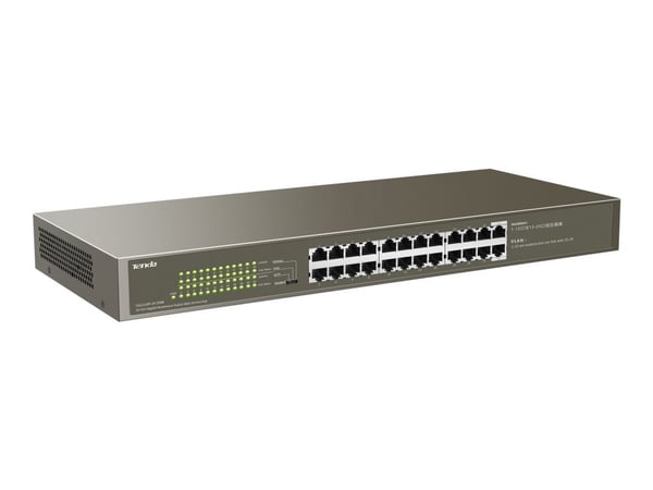 Tenda TEG1124P-24-250W, Hallitsematon, Gigabit Ethernet (10/100/1000), Power over Ethernet -tuki, Telineasennus