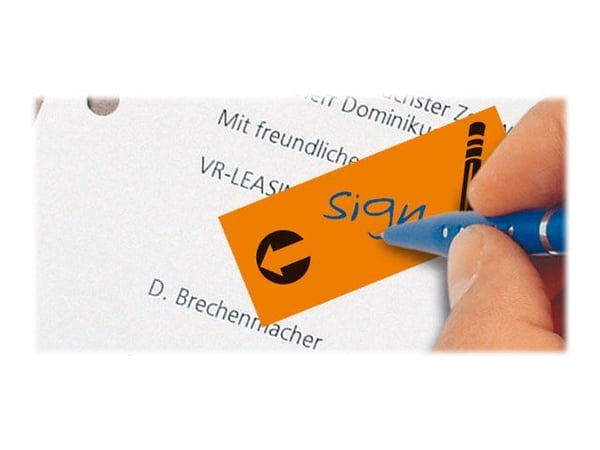 Sigel PageMarker Symbol - Sidemarkør - 20 x 50 mm - 160 ark - gul, rosa, grønn, oransje