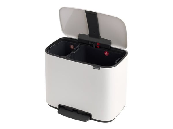 Pedalspand Bbrabantia Bo, 11 + 23 ltr. hvid