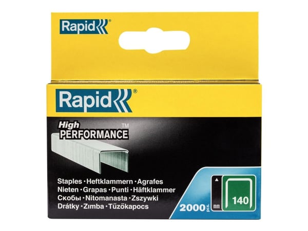 Rapid 11915631, Niittipakkaus, 1,4 cm, 2000 niitit, Kiinnitys, Metallinen, Nahka