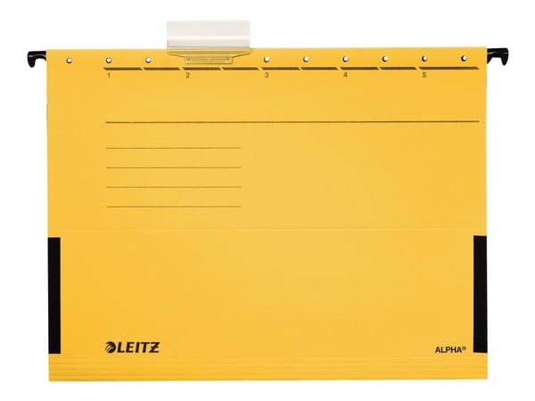 Leitz ALPHA - Ripustettava kansio - V-pohja - A4 - välilehdillä - keltainen
