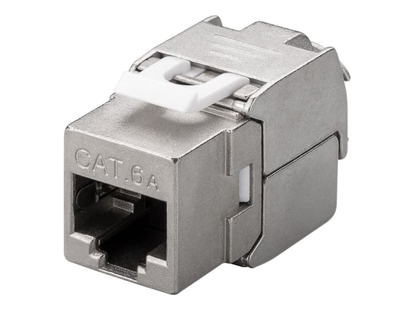 Wentronic Goobay CAT 6A KeyStone RJ45 Jack, STP-suojattu, 500MHz, ohut linja - Asennettavaksi modulaarisiin jakelupaneeleihin, joissa on enintään 2... Wentronic Goobay CAT 6A KeyStone RJ45 Jack, STP-suojattu, 500MHz, ohut linja - Asennettavaksi modulaarisiin jakelupaneeleihin, joissa on enintään 2...
