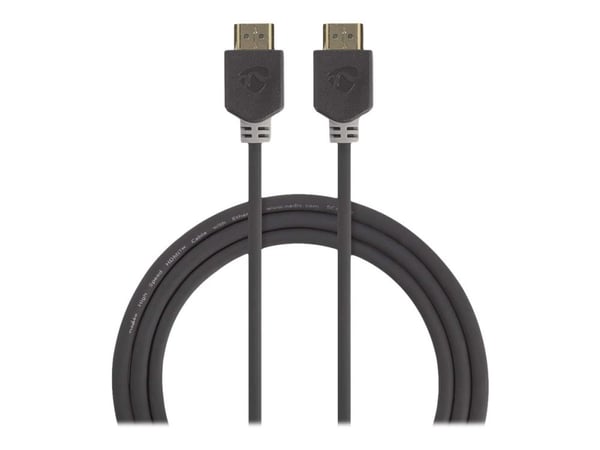 Nedis - HDMI-kaapeli Ethernetillä - HDMI-uros HDMI-uros - 7,5 m - antrasiitti (musta) - pyöreä
