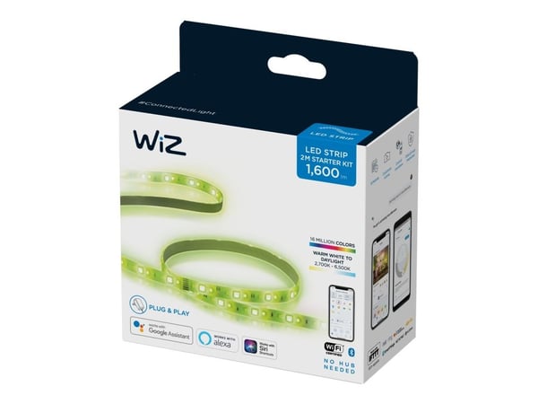 WiZ Starter kit - Lysslynge - LED - 20 W - 16 millioner farger / varmhvitt til dagslys - 2700-6500 K - 2 m - hvit