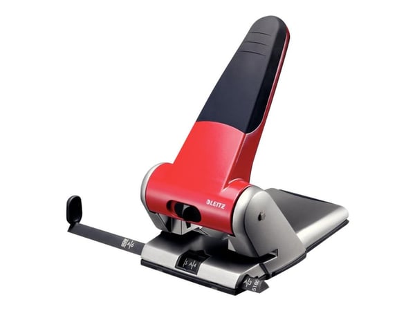 Leitz - Hullstanser - 65 ark / 6.5 mm - presstøpt aluminiium - rød