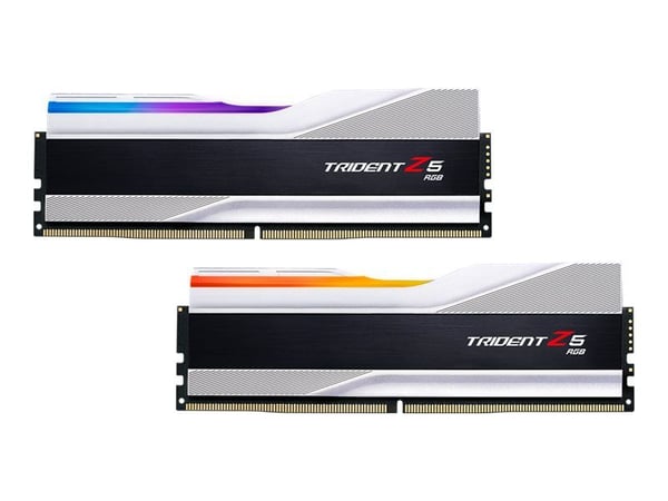 G.Skill Trident Z5 RGB - DDR5 - sett - 48 GB: 2 x 24 GB - DIMM 288-pin - 8000 MHz / PC5-64000 - CL40 - ikke-bufret - on-die ECC - metallic sølv G.Skill Trident Z5 RGB - DDR5 - sett - 48 GB: 2 x 24 GB - DIMM 288-pin - 8000 MHz / PC5-64000 - CL40 - ikke-bufret - on-die ECC - metallic sølv