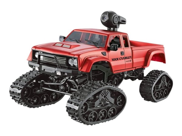 AMEWI Rock Crawler - Pickup Truck FPV with wheels & chains 4WD RTR - RC - Wi-Fi - rød