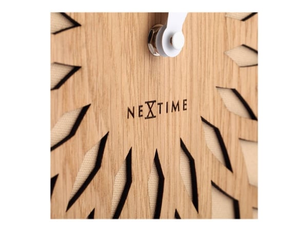 NeXtime 3150BE, Seinä, Kvartsikello, Ympyrä, Beige, Valkoinen, Puu, Trendy