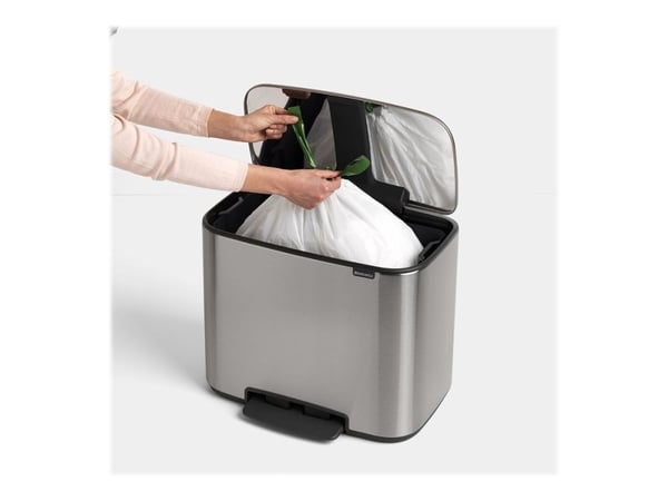 Brabantia Bo Pedal Bin - Skraldespand - fliplåg - 36 L - fodpedal - mat stål