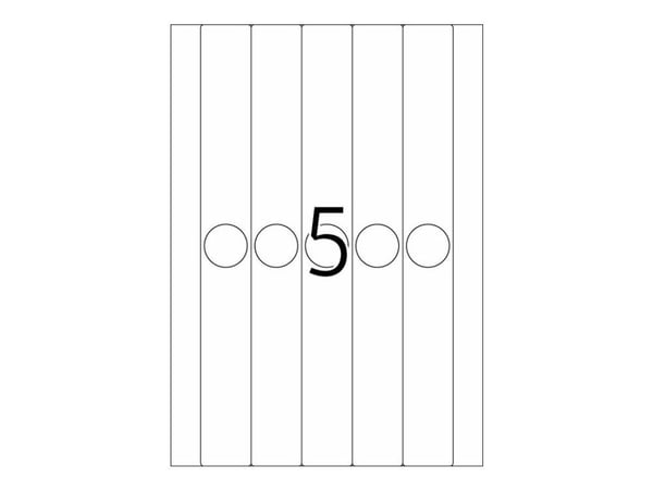 HERMA Special - Papir - matt - permanent selv-adhesiv - perforert - hvit - 34 x 297 mm 125 etikett(er) (25 ark x 5) opake arkivmappeetiketter