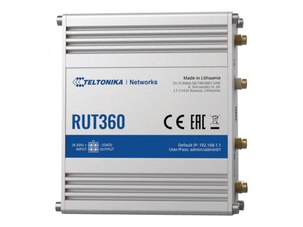 Teltonika RUT360 - Trådløs ruter - WWAN 2,4 GHz - DIN-skinnemonterbar, overflatemonterbar
