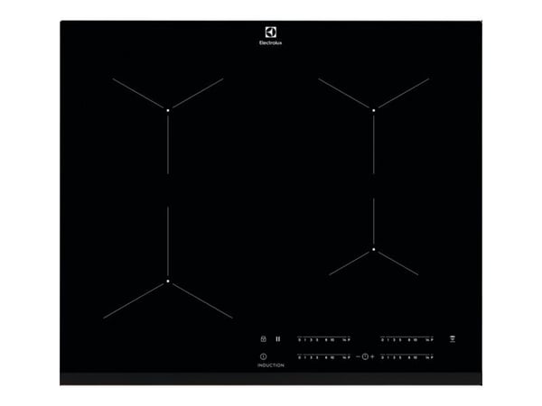 Electrolux EIT61443B - Induksjonskomfyrtopp - 4 plater - Nisje - bredde: 56 cm - dybde: 49 cm - med avfaset front - svart