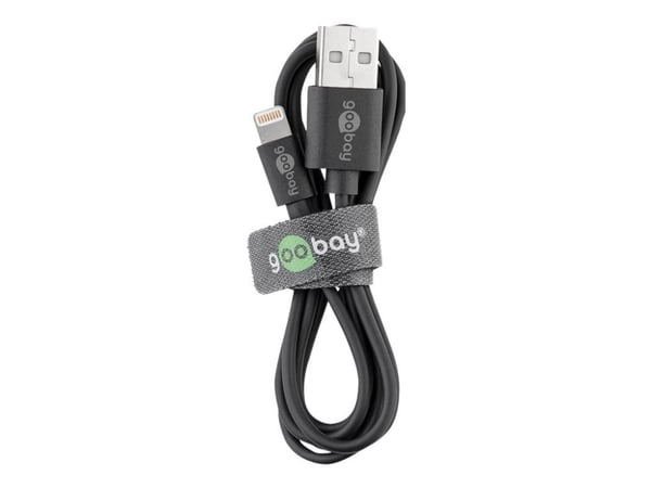 goobay Apple Lightning charger set - Strømadapter - 5 watt - 1 A (USB) - på kabel: Lightning - svart