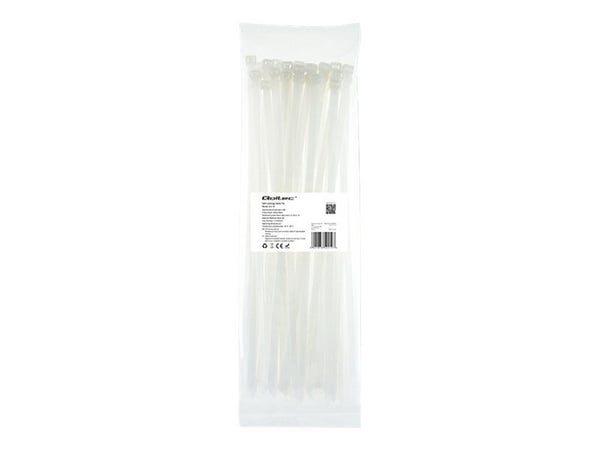 Qoltec - Kabelsamlare - 35 cm - vit (paket om 50)