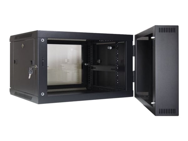 Inter-Tech SMB-6606 - Skap - veggmonterbar - svart, RAL 9005 - 6U - 19"