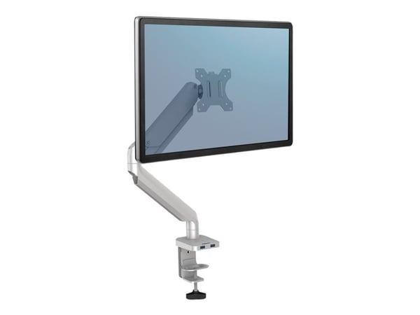 Fellowes Platinum Series - Monteringssett - justerbar arm - for Skjerm - aluminium - sølv - skjermstørrelse: inntil 27" - skrivebordsmonterbar