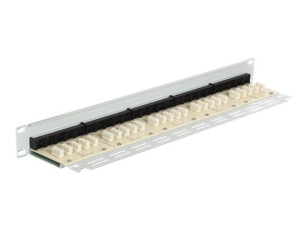 Delock - Koblingspanel - CAT 3 - RJ-45 X 25 - lysegrå, RAL 7035 - 1U - 19"