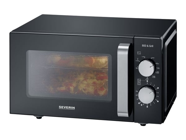 SEVERIN MW 7762 - Mikrobølgeovn med grill - 20 liter - 800 W - svart/rustfritt stål