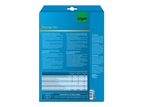 Sigel IP677, Kiilto, 260 g/m², Mustesuihku, A4, 20 arkkia