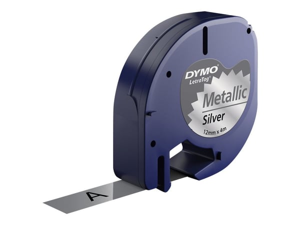 Teksttape Dymo LetraTag, metallinen, lajittelu/sølv