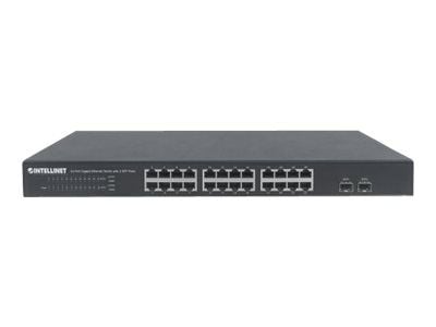 INTELLINET 24-portars Gigabit Ethernet-switch med 2 SFP-portar