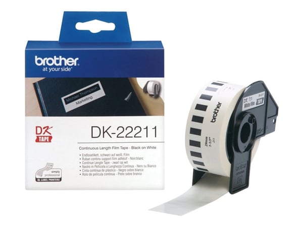 Brother DK-22211 - Hvit - Rull (2,9 cm x 15,2 m) merkelapper - for Brother QL-1050, QL-500, QL-550, QL-560, QL-570, QL-600, QL-650, QL-710, QL-720,...