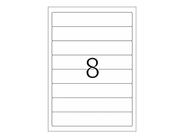 HERMA Special - Papir - matt - fjernbart selv-adhesiv - hvit - 192 x 34 mm 200 etikett(er) (25 ark x 8) opake arkivmappeetiketter