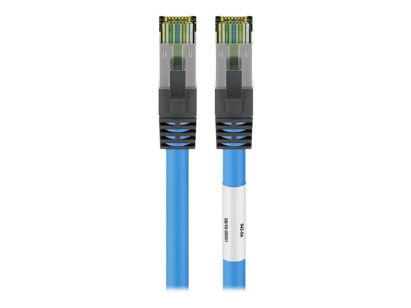 goobay - Koblingskabel - RJ-45 (hann) til RJ-45 (hann) - 15 m - SFTP, PiMF - CAT 8.1 - formstøpt - blå
