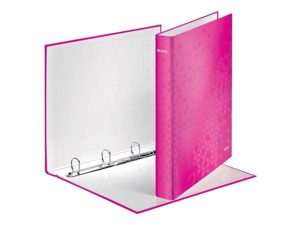 Leitz WOW - Ringperm - bokryggbredde: 40 mm - for A4 Maxi - kapasitet: 250 ark - metallisk rosa