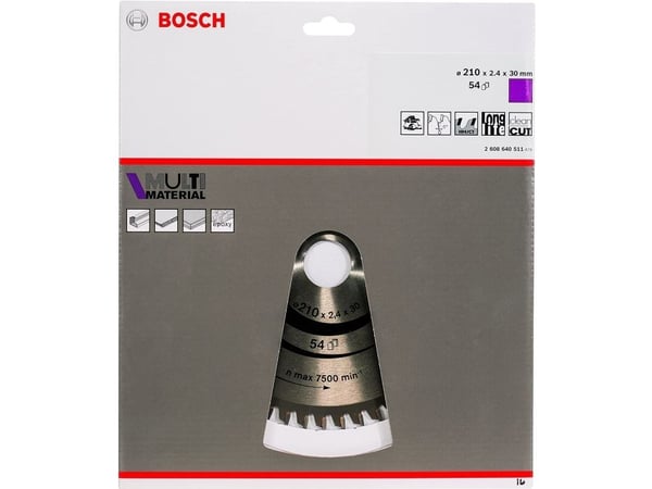 Bosch Multi Material - Sirkelformet sagblad - for multiformål - 210 mm - 54 tenner