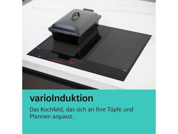 Siemens iQ700 EY645CXB6E, Sort, Innebygget, 60 cm, Sonebasert induksjon, Glass-keramikk, 4 zone(s)
