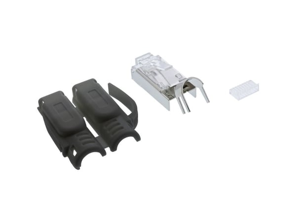 InLine 76006S, Cat.6A RJ45, Svart, Hankjønn, Rett, Gull, 10 x 32 x 15 mm