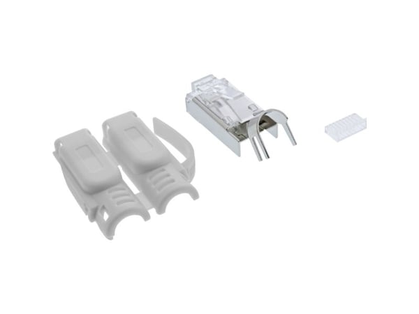 InLine 76016A, Cat.6A RJ45, Grå, Hankjønn, Rett, Gull, 10 x 30 x 15 mm