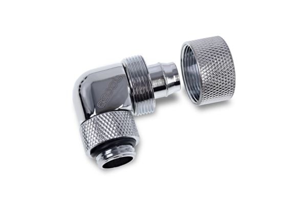 Alphacool 17614, Passende, Messing, Kromfarget, 1/4", 90°, CE, FC, RoHS