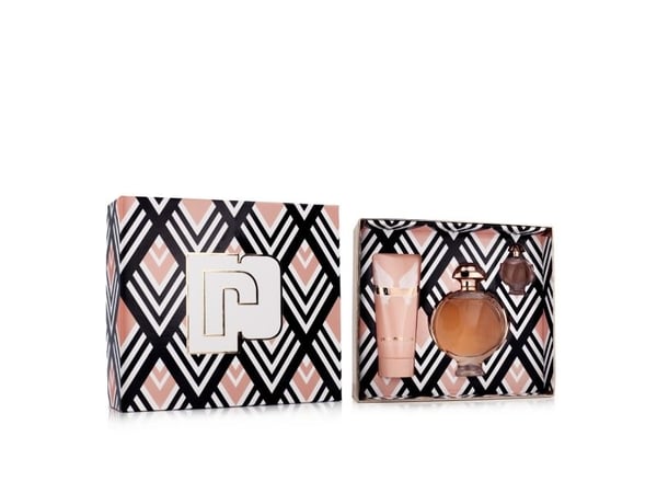 Paco Rabanne set: Olympea Eau de Parfum 80 ml + Olympea bodylotion 100 ml + Olympea Eau de Parfum 5 ml