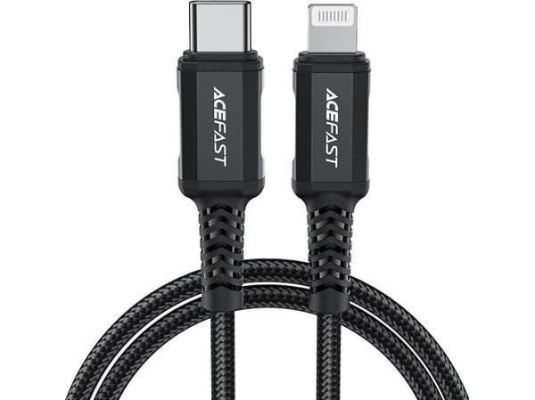 Acefast USB-C til Lightning-kabel 1,8 m svart (6974316281306)