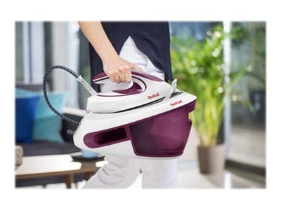 Tefal Express Anti-Calc SV8054E0 - Dampstrykejern med automatisk slukking - såleplate: Durilium Airglide - hvit/fiolett