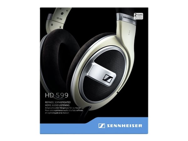 Sennheiser HD 599 - HD 5 - hodetelefoner - full størrelse - kablet - 3,5 mm jakk, 6,35 mm jakk - brun, elfenben, matt metallisk