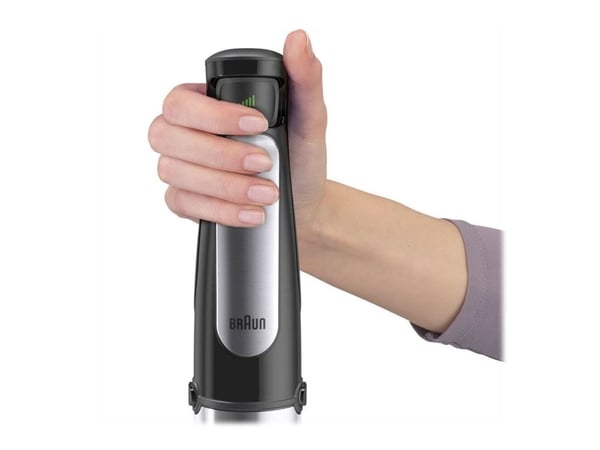 Braun MQ 7087X, Nedsænkning blender, 1,5 L, Impulsfunktion, 1,2 m, 1000 W, Sort, Rustfrit stål