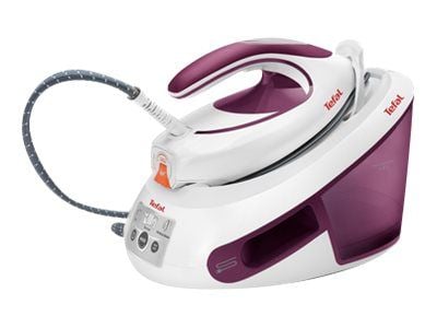 Tefal Express Anti-Calc SV8054E0 - Dampstrykejern med automatisk slukking - såleplate: Durilium Airglide - hvit/fiolett