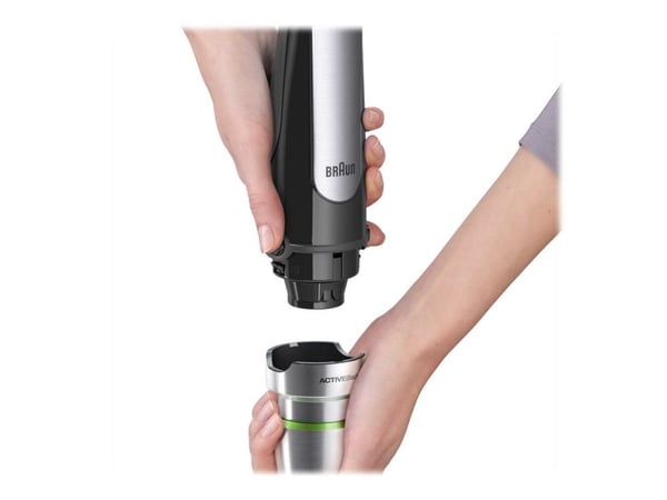 Braun MQ 7087X, Nedsænkning blender, 1,5 L, Impulsfunktion, 1,2 m, 1000 W, Sort, Rustfrit stål