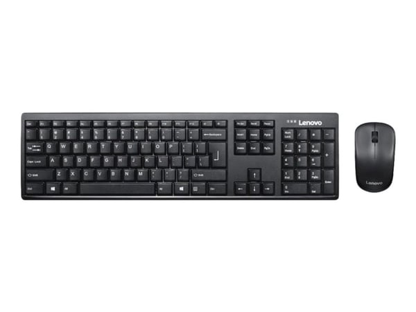 Lenovo 100 Wireless Combo - Tastatur- og mussett - trådløs - 2.4 GHz - Engelsk - svart - løsvekt