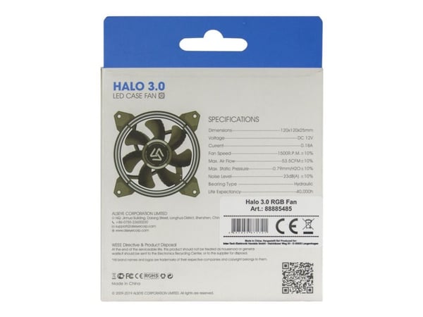 Inter-Tech ALSEYE Halo 3.0 - Kabinettvifte - 120 mm