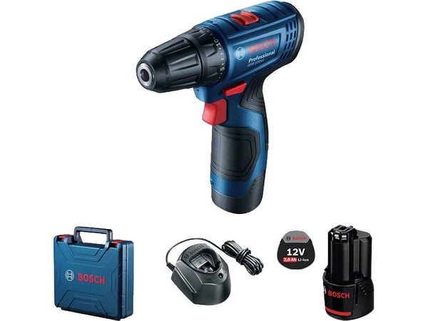 Bosch GSR Professional 120-LI - Drill/driver - trådløs - 2 hastigheter 10 mm - 30 N·m - 2 batterier - 12 V